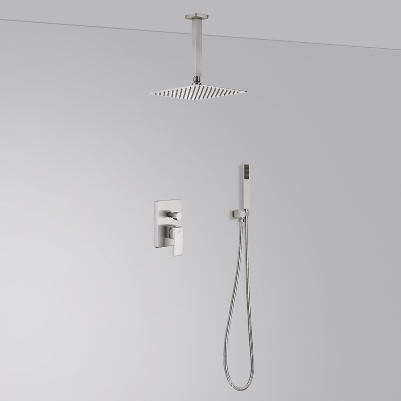 Complete Shower System with Rough in-Valve, Brushed Nickel