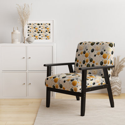 Gilded Polka Dot - Upholstered Modern Arm Chair, Polka Dots Accent Chair