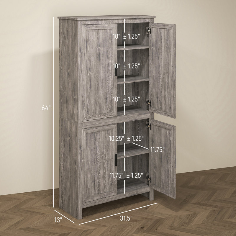 Armoire de rangement autoportante, Gris