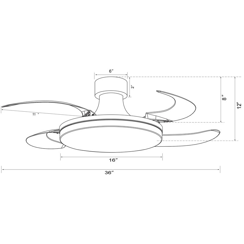 Scheryl 36'' Ceiling Fan with Light Kit, Matte Black