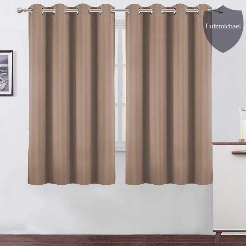 Erfried Blackout Curtain Pair, 52" W x 63" L, Cappuccino