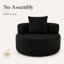 Fauteuil d'appoint 39 po en flanelle semi-circulaire avec siège profond et coussin