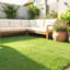 Rebrilliant 2pcs Artificial Grass Turf 1m x 4m Self-draining Astro Turf Green