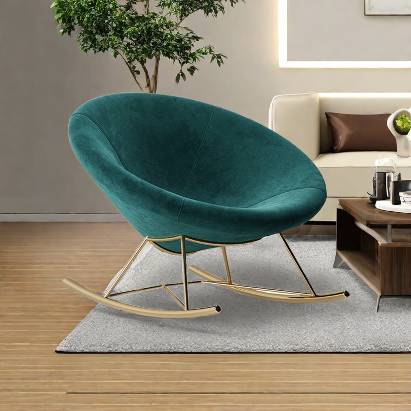 Elegant and comfortable design rocking chair, Green