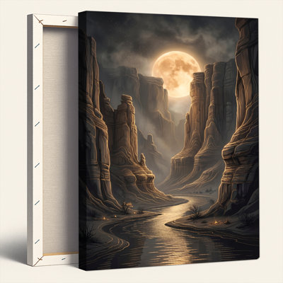 Ensemble de 1 tableau sur toile « Canyon au clair de lune »
