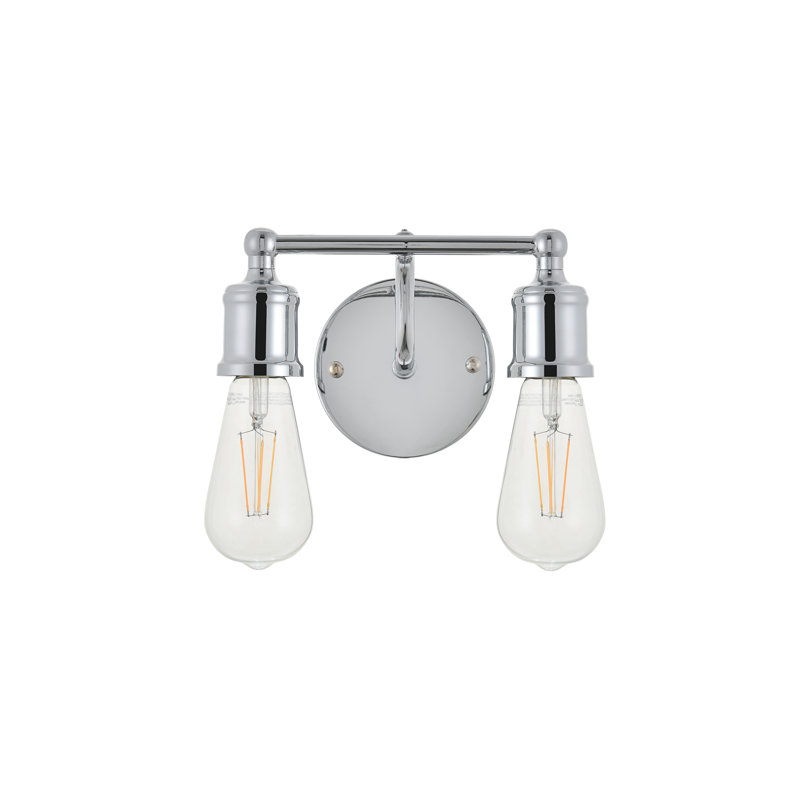 Sumas Dimmable Armed Sconce, Chrome, 5.6" H x 8.7" W x 8.7" D, 2 Lights
