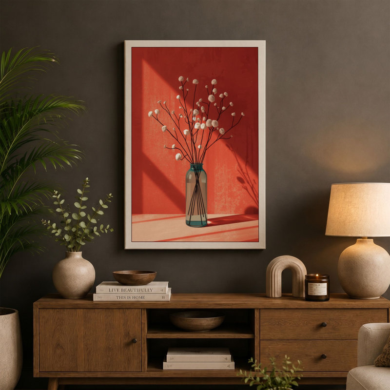 Shadow and Light Minimalist 1 Piece Wrapped Canvas Wall Art, 30x20 - 76.2 x 50.8 cm, White Border