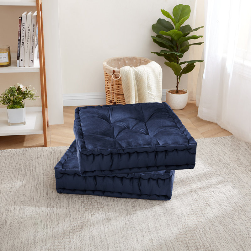 Grand coussin de yoga réversible, Marine