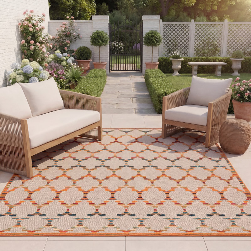 Dellora Performance Geometric Indoor/Outdoor Area Rug, Rectangle 8' x 10'