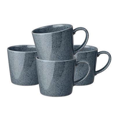 Ensemble de 4 tasses gris foncé moucheté
