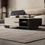 Table basse rectangulaire en bois manufacturé noir et beige