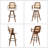 Clero Swivel Faux Leather Counter Stool With Rattan Back-1138019680-1138019674