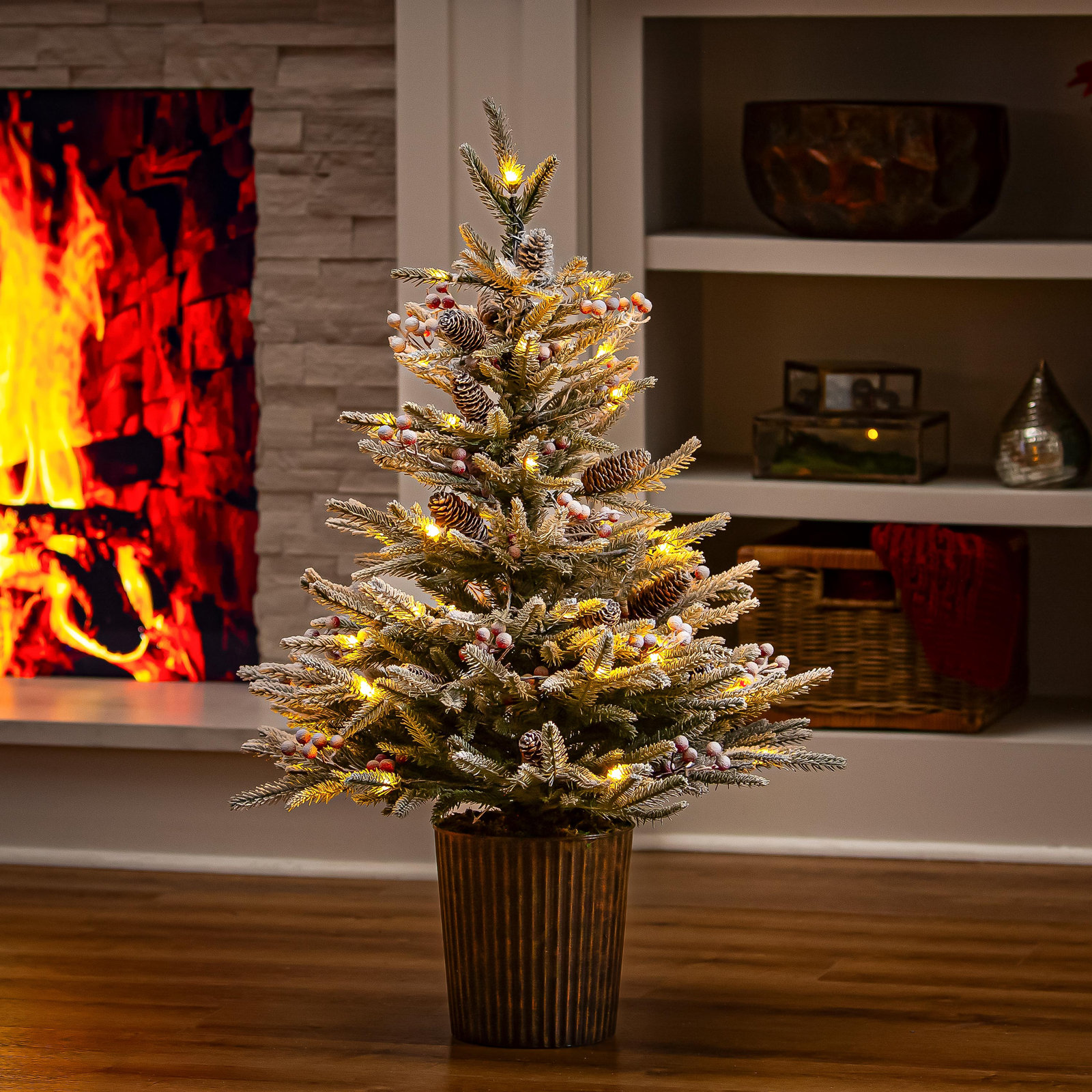 35" Frosted Pine Tree
