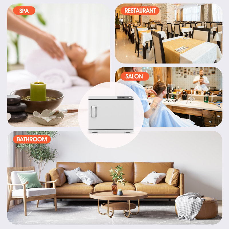 23L Hot Bath Towel Warmer Freestanding Towel Warmer Cabinet, White