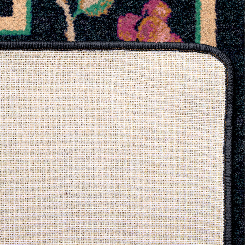 Alminus Signature Lorelei Onyx Floral Area Rug, Runner 2'1" x 7'8"
