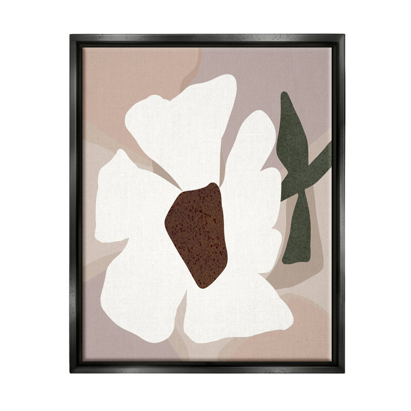 «Winston Porter Modern White Petals», art mural encadré sur toile flottante par Regina Moore, H 31 po x l 25 po x P 1,7 po