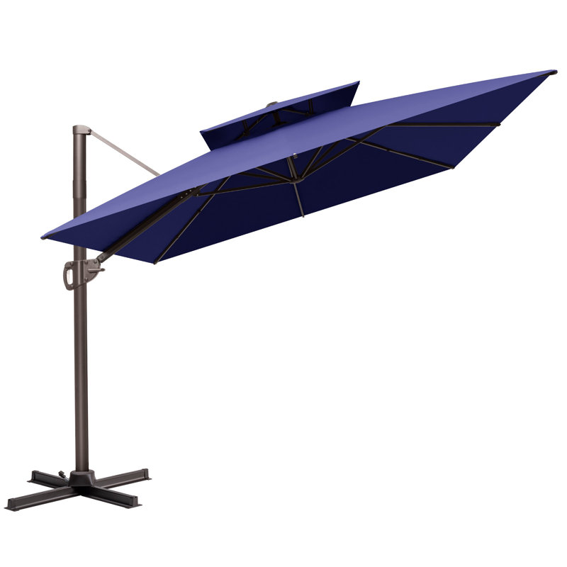 Parasol en porte-à-faux 12 pi x 9 pi, base lestée non incluse, Marine