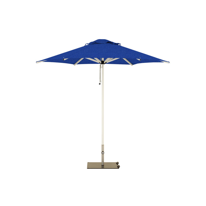 Mistral Round Market Umbrella, Square Metal with wheels+2" Stainless Steel Tube, 8'10", Cacti