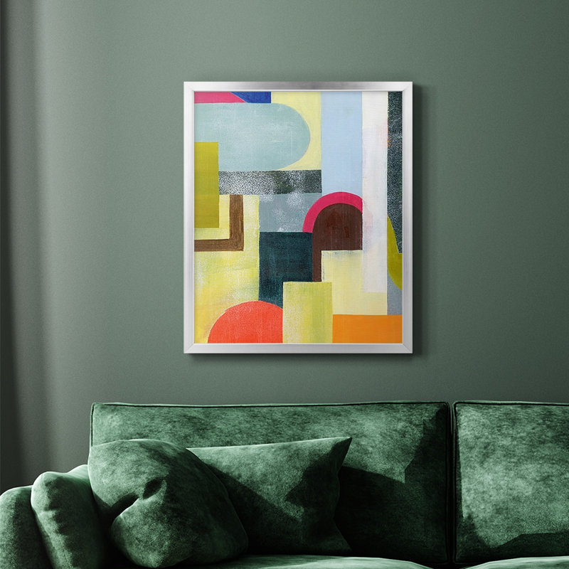 City of Rainbows I, toile encadrée de qualité supérieure - prête à être accrochée, Argent, H 24 po x l 20 po