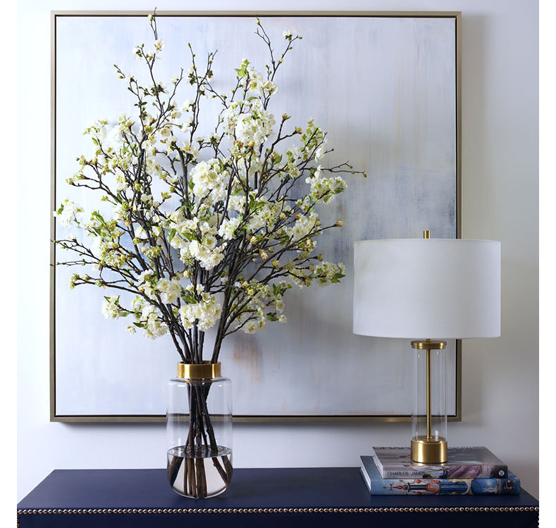 Mixed Blossoms in Glass Vase
