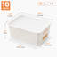 10 Pack Plastic Storage Bins with Lids and Handles
