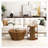 31.5 "Octagonal Log Colour  Rubber wood Set of Two Coffee Table, Coffee Table