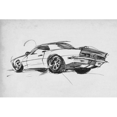 «Classic Car S croquis II» par Annie Warren, reproduction d'art sur toile tendue