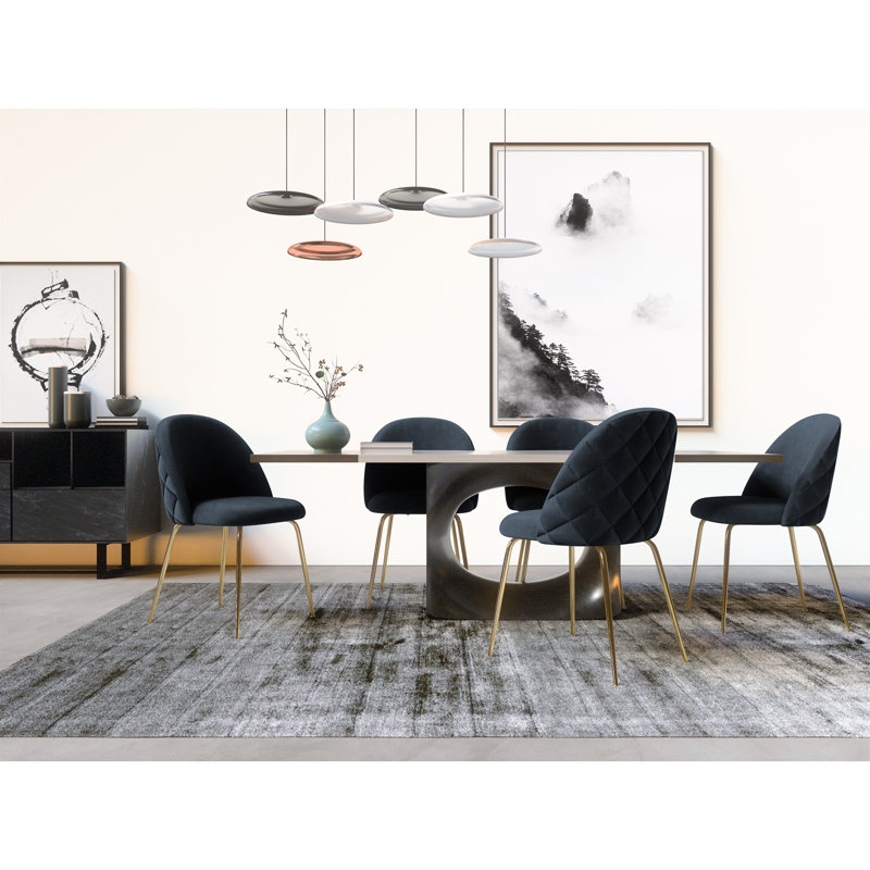 Ella Dining Chair, Blue, Gold