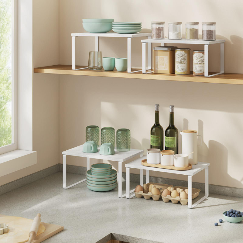 Ensemble de 2 organisateurs de tablettes extensibles, comptoir de cuisine et support à épices pour garde-manger et armoire