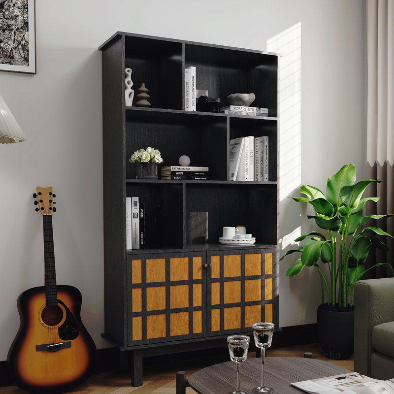 Bibliothèque avec armoire, bibliothèque avec portes et miel