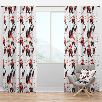 Flamant rose aquarelle - Rideau imprimé animal - Velours obscurcissant - 1 panneau