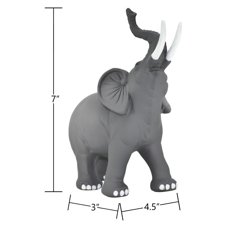 Adam & Friends Home Decor Solid Elephant Sculpture | 1-Piece | Matte Grey Stone