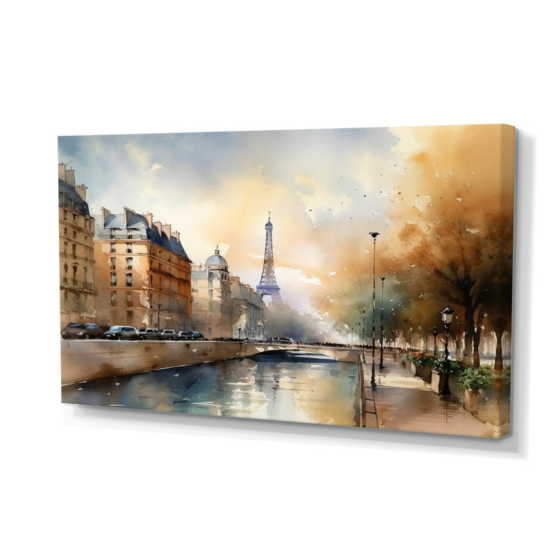 «Beautiful Paris Pastel», art mural sur toile City Paris
