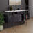 Modern Console Table with Soft-Close Hinges, White & Bendir Finish, 59.1 x 33.9 x 15.0 inches | 100% Melamine Coated Particle Board, Thickness: 0.7 inches | Push to Open Doors | Elegant Marble Concept Design for Living Room-2057604460