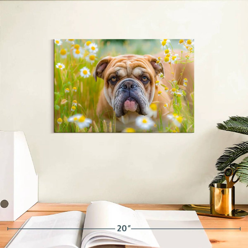 Bouledogue anglais Brampt jouant, H 8 po x l 12 po