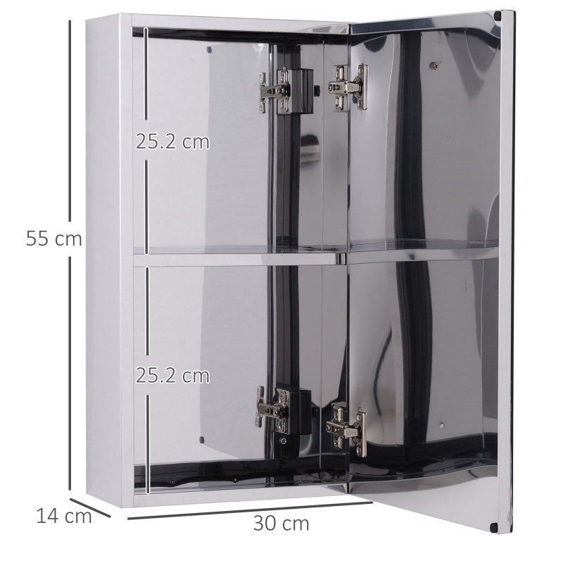 W H Wall Mounted Medicine Cabinet Mirror 1 Fixed
