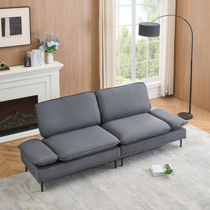 Canapé 90,55 po, Mélange de polyester gris foncé