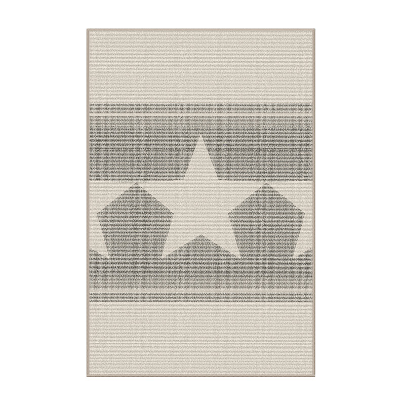 Soft Plush Estrada July 4Th Modern & Contemporary Abstract Area Rug in Beige – Beige Binding, 7x9