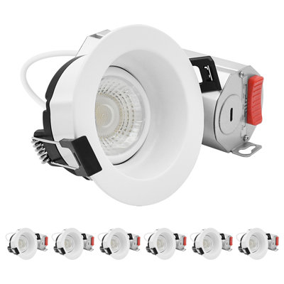 LUXRITE 3 In. Regressed Gimbal LED Light, 5CCT 2700K-5000K, 9W, 750LM, Ceiling Spotlight 360º + 30º Rotation, Dimmable, CRI90, IC Rated, ETL 6 Pack