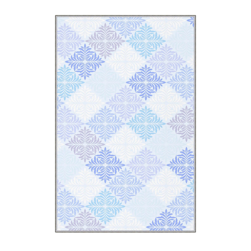 Premium Woven Area Rug, 5.9 x 9.2 Feet, 100% Polyester, 8 mm Pile Height | Antibacterial, Non-Slip PVC Felt Dot Underside | Machine Washable, 3D Digital Printed Design | Perfect for Living Room & Bedroom Decor