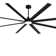 96" Ceiling Fan with LED Light and Remote Control Black