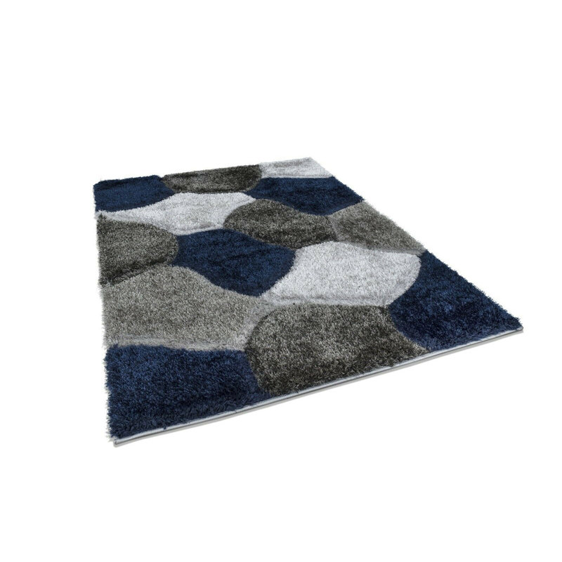 Catlyn Geometric Hand Woven Shag Area Rug, Rectangle 200cm x 290cm