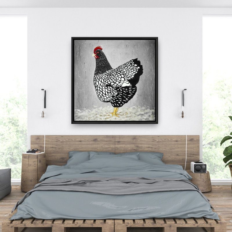 «Black and White Wyandotte Hen» sur toile