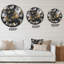 Plumes blanches et dorées sur triangulaire - horloge murale moderne-60329120