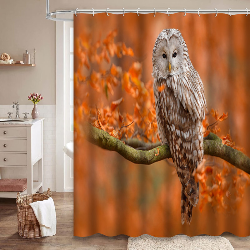 Rideau de douche Autumn Tree Owl, L 72 po x l 84 po