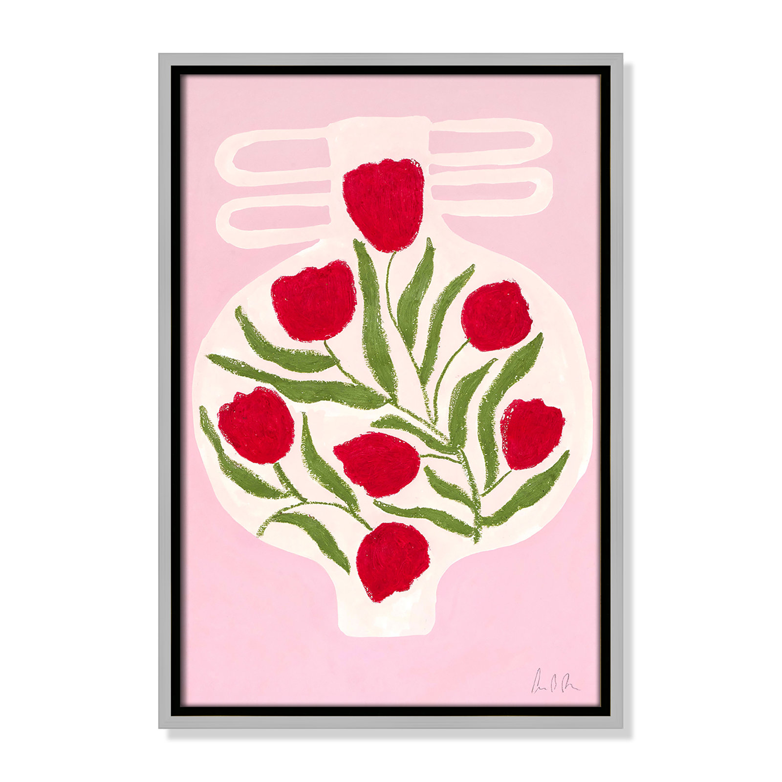 Vase No. 02 Print by Camilla Bergqvist, Silver, 19.5" H x 13.5" W