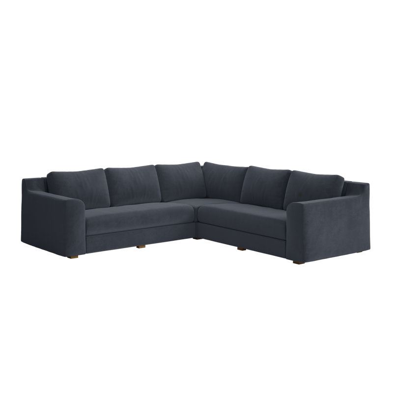 Elevate 99" Corner Sectional, Ash Recycled Velvet