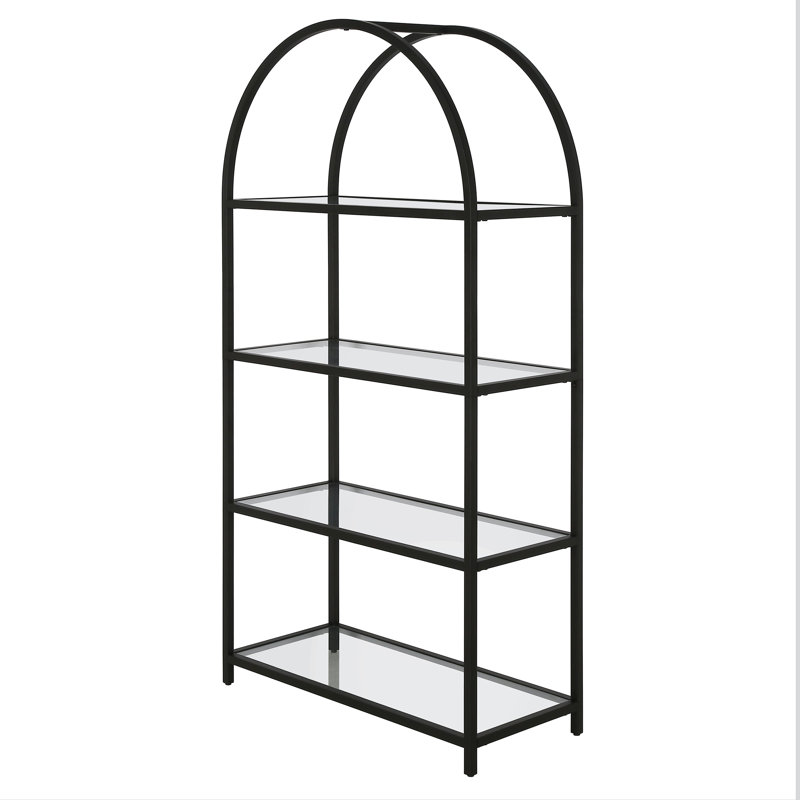 Morrone 157.5cm H x 81.3cm W Steel Standard Bookcase, Black
