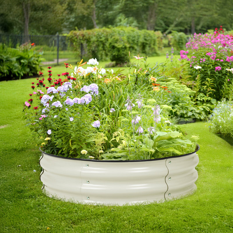 Metal Raised Garden Bed, White