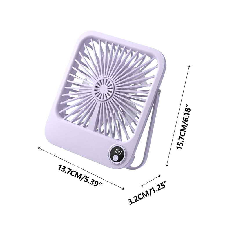 Support de bureau mural mural ventilateur ventilateur de bureau Kondieu 2024 USB, Mauve